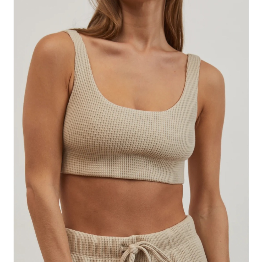 Donni. thermal bra top. Stone. Size M